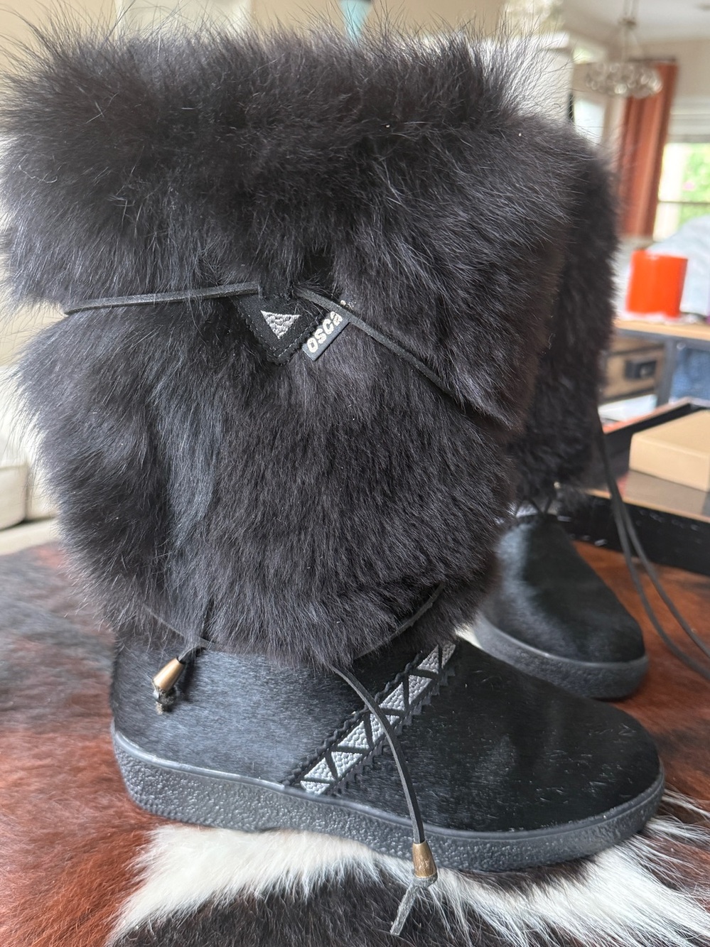 OSCAR CRISTINA SPORT ITALIAN Fur Winter Boots SZ 39 - Picture 8 of 14
